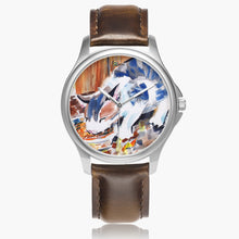 Load image into Gallery viewer, Stylish Classic Leather Strap Quartz Watch (Silver) KITTEN DINNER