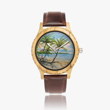 Load image into Gallery viewer, Italian Olive Lumber Wooden Watch - Leather Strap - THREE PALMS