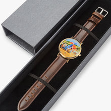 Load image into Gallery viewer, Ultra-Thin Leather Strap Quartz Watch (Rose Gold With Indicators) - UMBRELLA