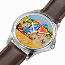 Load image into Gallery viewer, Stylish Classic Leather Strap Quartz Watch (Silver) - Beach Umbrella