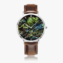 Load image into Gallery viewer, Ultra-Thin Leather Strap Quartz Watch (Silver With Indicators) - Ahriman