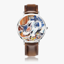 Load image into Gallery viewer, Hot Selling Ultra-Thin Leather Strap Quartz Watch (Silver) - KITTEN DINNER