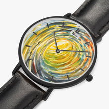 Load image into Gallery viewer, Ultra-Thin Leather Strap Quartz Watch (Black With Indicators) TUBE