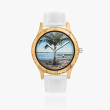 Load image into Gallery viewer, Italian Olive Lumber Wooden Watch - Leather Strap - ONE PALM