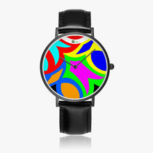 Load image into Gallery viewer, Ultra-Thin Leather Strap Quartz Watch (Black) - A14 FLAME