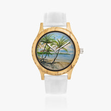 Load image into Gallery viewer, Italian Olive Lumber Wooden Watch - Leather Strap - THREE PALMS