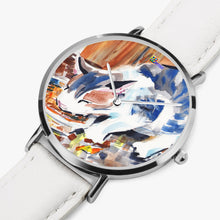 Load image into Gallery viewer, Hot Selling Ultra-Thin Leather Strap Quartz Watch (Silver) - KITTEN'S DINNER