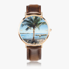Load image into Gallery viewer, Ultra-Thin Leather Strap Quartz Watch (Rose Gold With Indicators) - ONE PALM