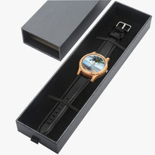 Load image into Gallery viewer, Italian Olive Lumber Wooden Watch - Leather Strap - ONE PALM