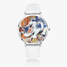 Load image into Gallery viewer, Hot Selling Ultra-Thin Leather Strap Quartz Watch (Silver) - KITTEN DINNER