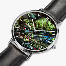 Load image into Gallery viewer, Ultra-Thin Leather Strap Quartz Watch (Silver With Indicators) - Ahriman