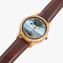 Load image into Gallery viewer, Italian Olive Lumber Wooden Watch - Leather Strap - ONE PALM