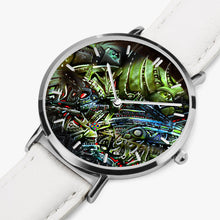 Load image into Gallery viewer, Ultra-Thin Leather Strap Quartz Watch (Silver With Indicators) - Ahriman