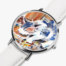 Load image into Gallery viewer, Hot Selling Ultra-Thin Leather Strap Quartz Watch (Silver) - KITTEN DINNER