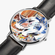 Load image into Gallery viewer, Hot Selling Ultra-Thin Leather Strap Quartz Watch (Silver) - KITTEN DINNER