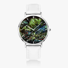 Load image into Gallery viewer, Ultra-Thin Leather Strap Quartz Watch (Silver With Indicators) - Ahriman