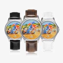 Load image into Gallery viewer, Stylish Classic Leather Strap Quartz Watch (Silver) - Beach Umbrella