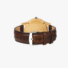 Load image into Gallery viewer, Italian Olive Lumber Wooden Watch - Leather Strap - THREE PALMS