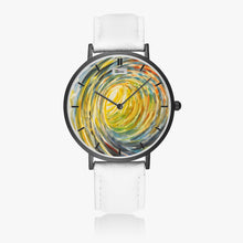 Load image into Gallery viewer, Ultra-Thin Leather Strap Quartz Watch (Black With Indicators) TUBE