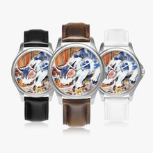Load image into Gallery viewer, Stylish Classic Leather Strap Quartz Watch (Silver) KITTEN DINNER