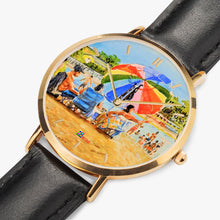 Load image into Gallery viewer, Ultra-Thin Leather Strap Quartz Watch (Rose Gold With Indicators) - UMBRELLA