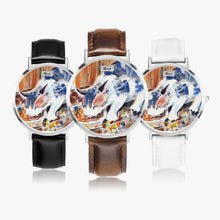 Load image into Gallery viewer, Hot Selling Ultra-Thin Leather Strap Quartz Watch (Silver) - KITTEN DINNER