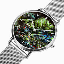 Load image into Gallery viewer, Ultra-Thin Leather Strap Quartz Watch (Silver With Indicators) - Ahriman