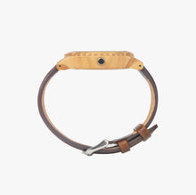 Load image into Gallery viewer, Italian Olive Lumber Wooden Watch - Leather Strap - THREE PALMS