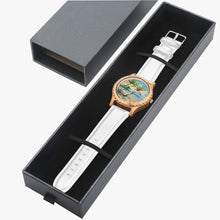 Load image into Gallery viewer, Italian Olive Lumber Wooden Watch - Leather Strap - THREE PALMS