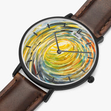 Load image into Gallery viewer, Ultra-Thin Leather Strap Quartz Watch (Black With Indicators) TUBE