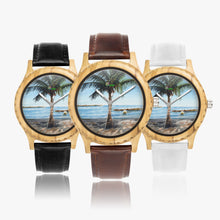 Load image into Gallery viewer, Italian Olive Lumber Wooden Watch - Leather Strap - ONE PALM