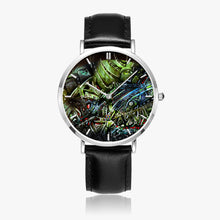 Load image into Gallery viewer, Ultra-Thin Leather Strap Quartz Watch (Silver With Indicators) - Ahriman