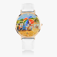Load image into Gallery viewer, Ultra-Thin Leather Strap Quartz Watch (Rose Gold With Indicators) - UMBRELLA