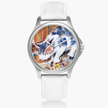 Load image into Gallery viewer, Stylish Classic Leather Strap Quartz Watch (Silver) KITTEN DINNER