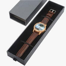 Load image into Gallery viewer, Italian Olive Lumber Wooden Watch - Leather Strap - ONE PALM