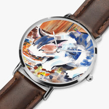 Load image into Gallery viewer, Hot Selling Ultra-Thin Leather Strap Quartz Watch (Silver) - KITTEN'S DINNER