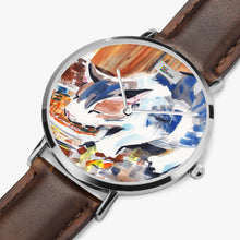 Load image into Gallery viewer, Hot Selling Ultra-Thin Leather Strap Quartz Watch (Silver) - KITTEN DINNER