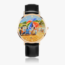 Load image into Gallery viewer, Ultra-Thin Leather Strap Quartz Watch (Rose Gold With Indicators) - UMBRELLA