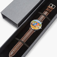 Load image into Gallery viewer, Ultra-Thin Leather Strap Quartz Watch (Silver With Indicators) - UMBRELLA