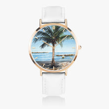 Load image into Gallery viewer, Ultra-Thin Leather Strap Quartz Watch (Rose Gold With Indicators) - ONE PALM