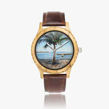 Load image into Gallery viewer, Italian Olive Lumber Wooden Watch - Leather Strap - ONE PALM