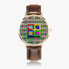 Load image into Gallery viewer, Ultra-Thin Leather Strap Quartz Watch (Rose Gold With Indicators) - NXTOUS QUILTED