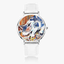 Load image into Gallery viewer, Hot Selling Ultra-Thin Leather Strap Quartz Watch (Silver) - KITTEN'S DINNER