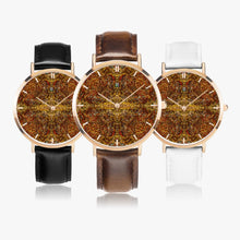Load image into Gallery viewer, Ultra-Thin Leather Strap Quartz Watch (Rose Gold With Indicators) - GOLD'S CROSS