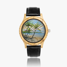 Load image into Gallery viewer, Italian Olive Lumber Wooden Watch - Leather Strap - THREE PALMS