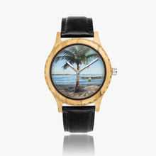 Load image into Gallery viewer, Italian Olive Lumber Wooden Watch - Leather Strap - ONE PALM