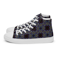Load image into Gallery viewer, Men’s high top canvas shoes - CHOCOLATE BLUE