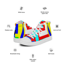 Load image into Gallery viewer, Men’s high top canvas shoes- SQ14-V1 - FLAMES