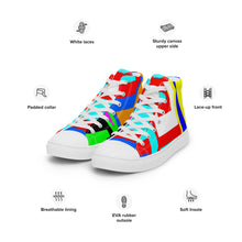 Load image into Gallery viewer, Men’s high top canvas shoes- SQ14-V1 - FLAMES