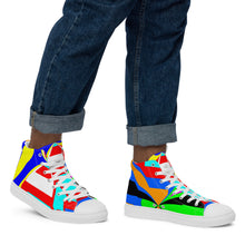 Load image into Gallery viewer, Men’s high top canvas shoes- SQ13-V1 - POD
